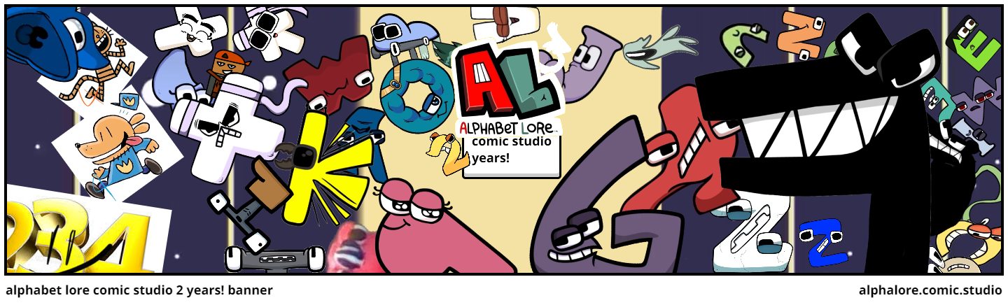 alphabet lore comic studio 2 years! banner