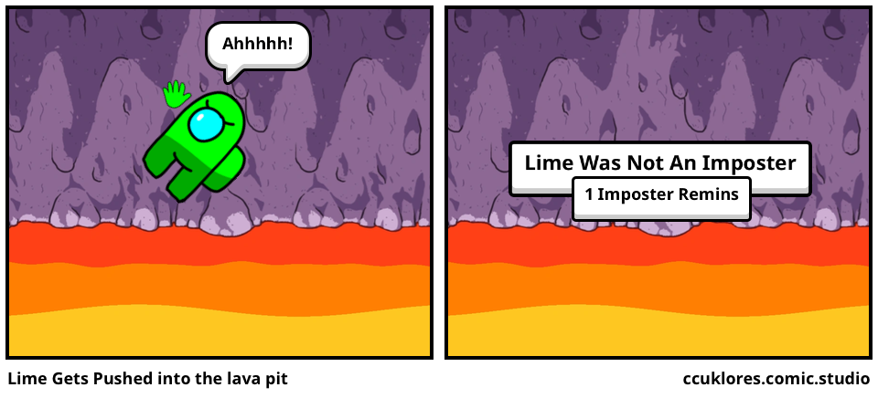 Lime Gets Pushed into the lava pit