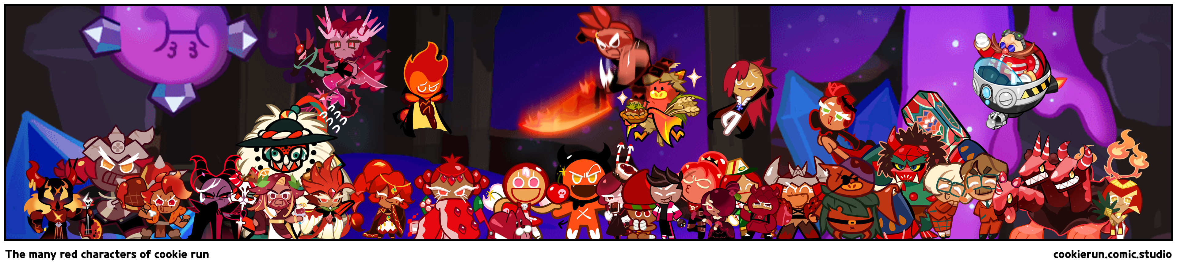 The many red characters of cookie run