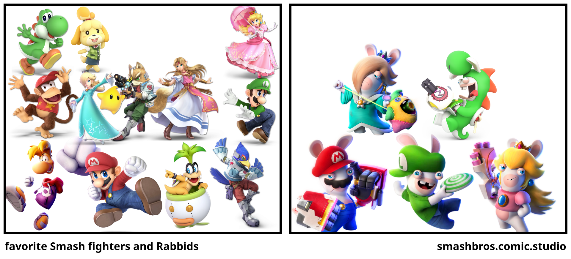 favorite Smash fighters and Rabbids