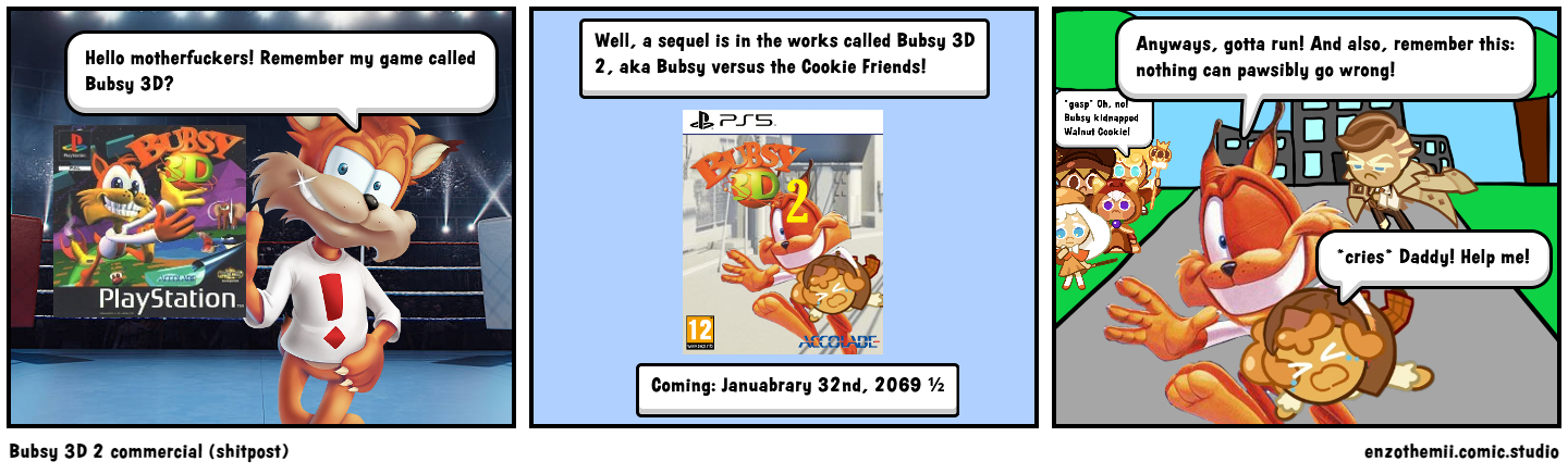 Bubsy 3D 2 commercial (shitpost)