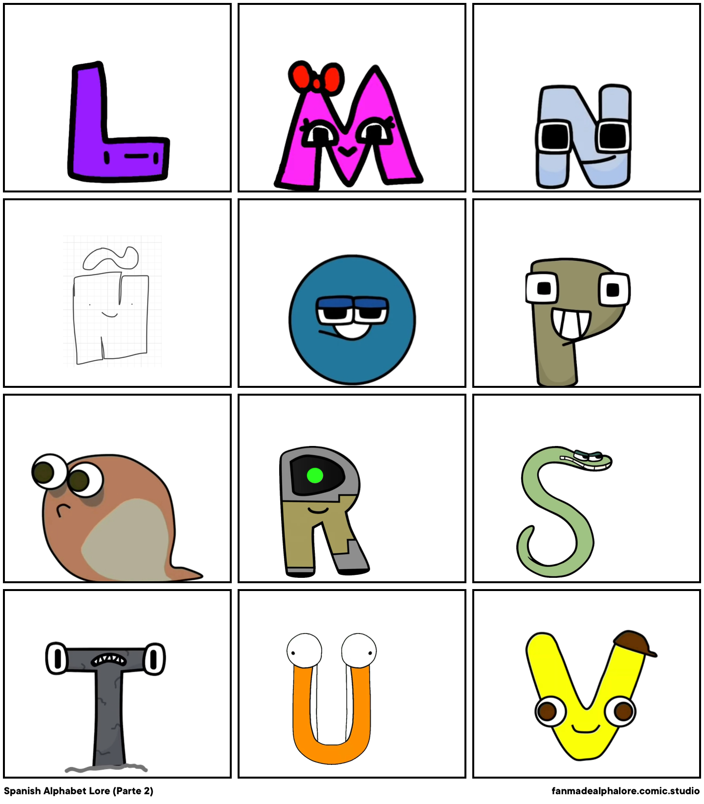 Spanish Alphabet Lore: The Sequel Comic Studio - make comics & memes with Spanish  Alphabet Lore: The Sequel characters