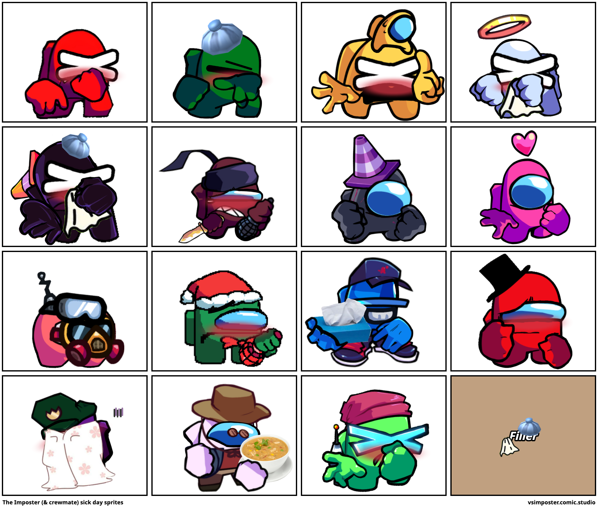 The Imposter (& crewmate) sick day sprites