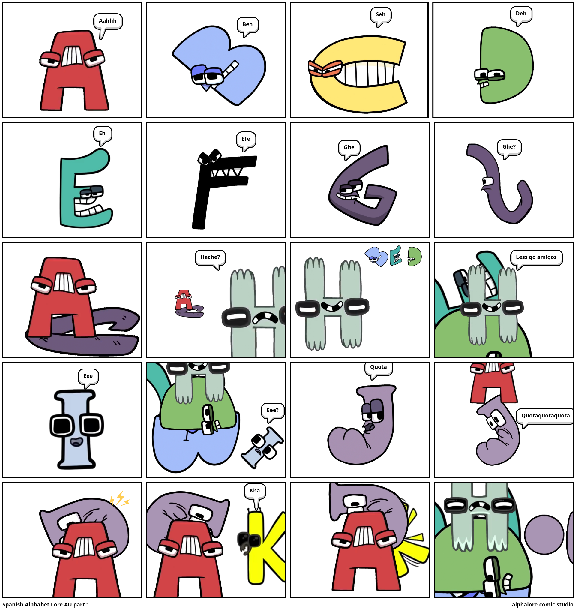 Spanish Alphabet Lore AU part 1 - Comic Studio