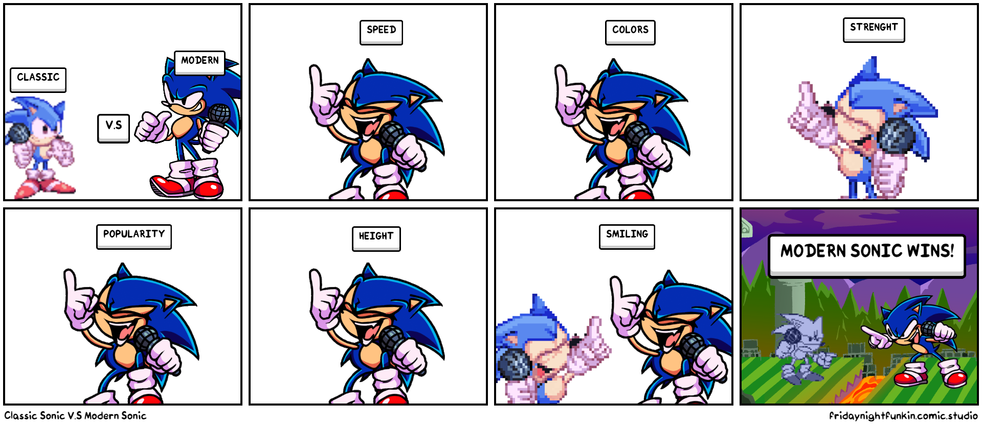 Classic Sonic V.S Modern Sonic