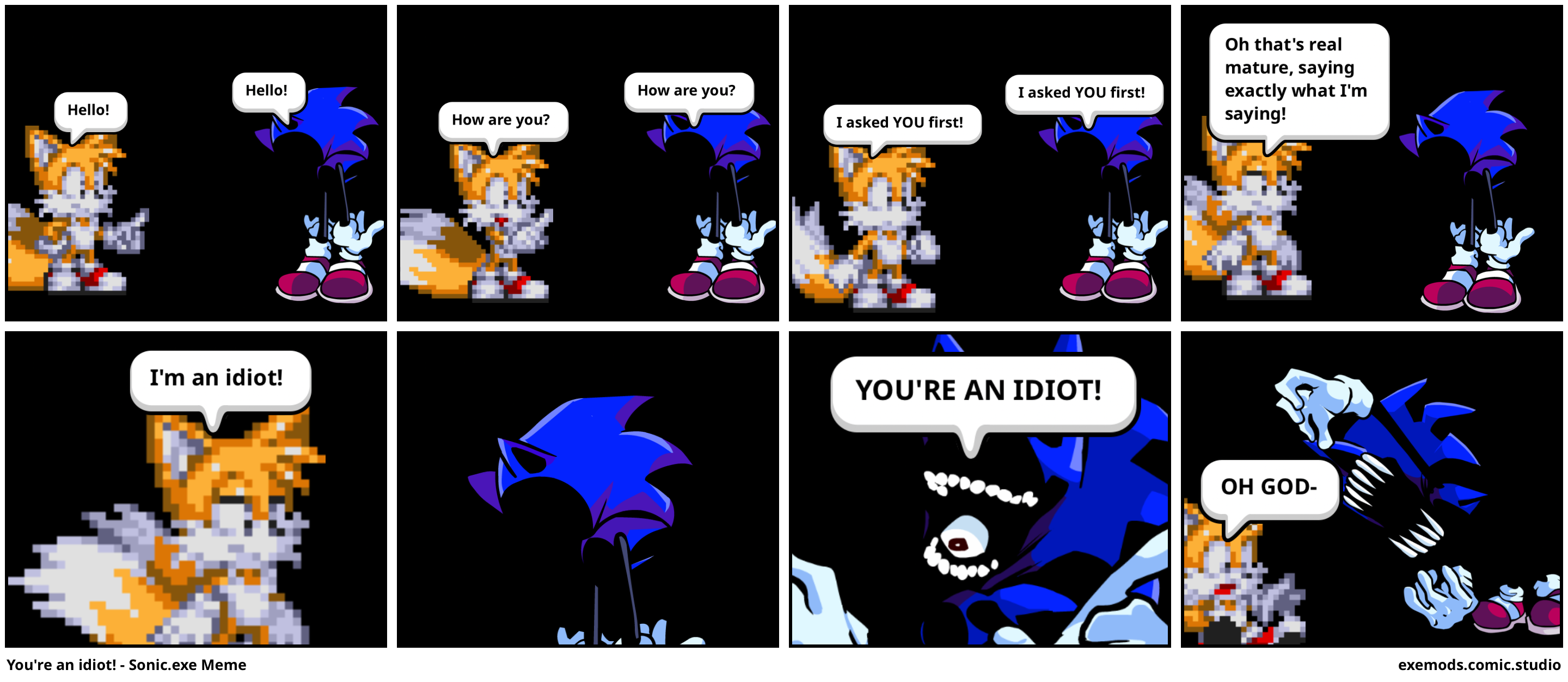 You're an idiot! - Sonic.exe Meme