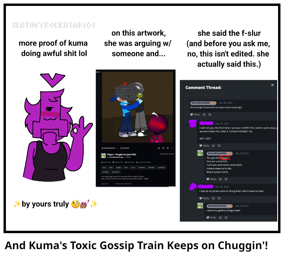 And Kuma's Toxic Gossip Train Keeps on Chuggin'!