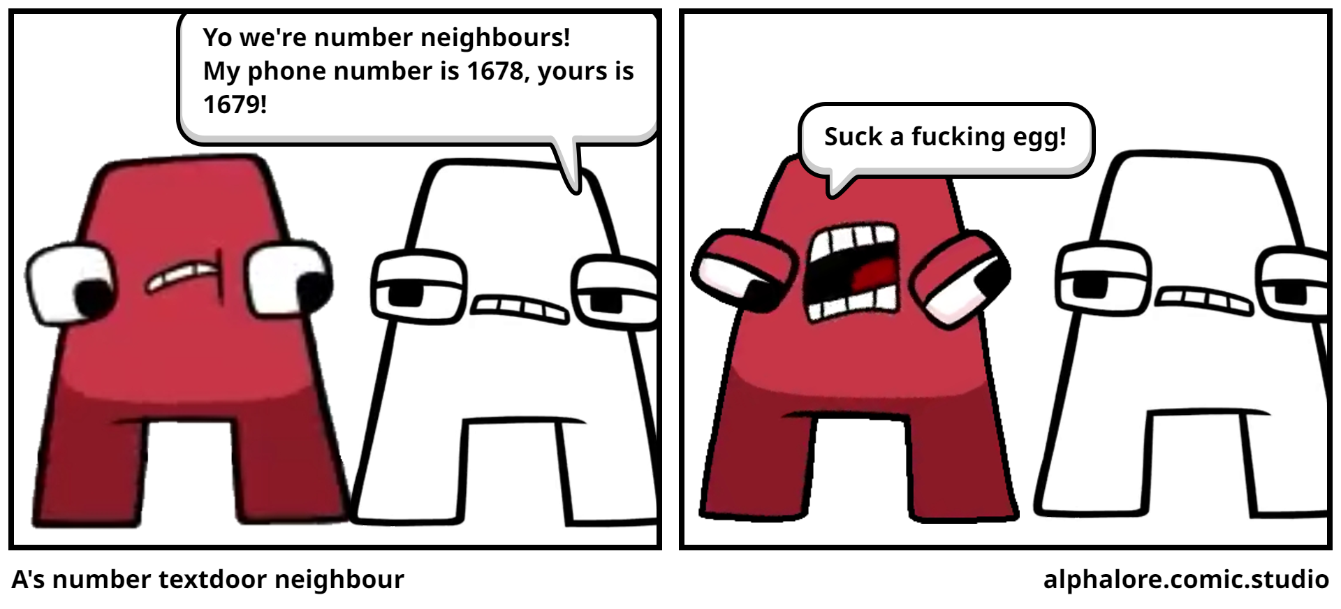 A's number textdoor neighbour