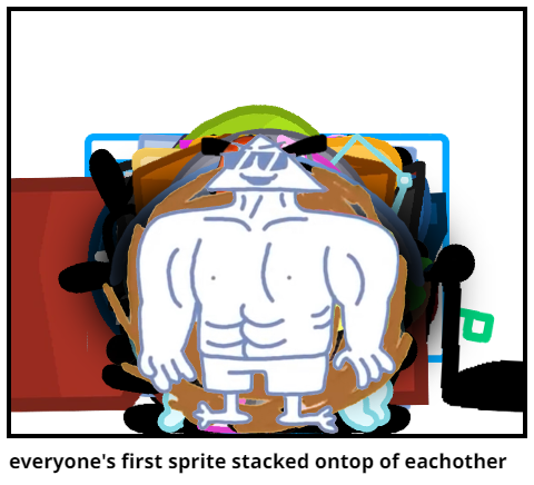 everyone's first sprite stacked ontop of eachother