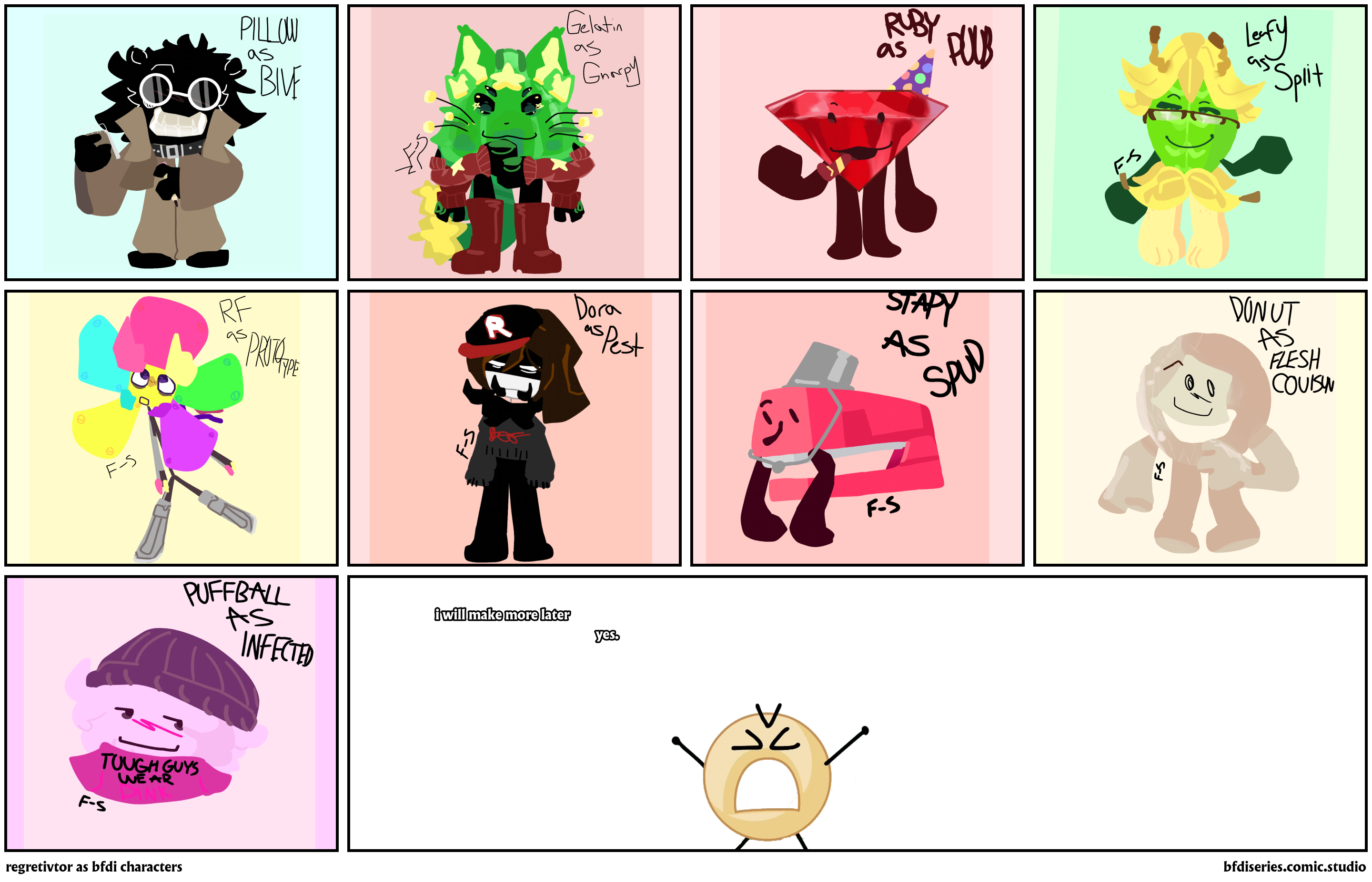 regretivtor as bfdi characters