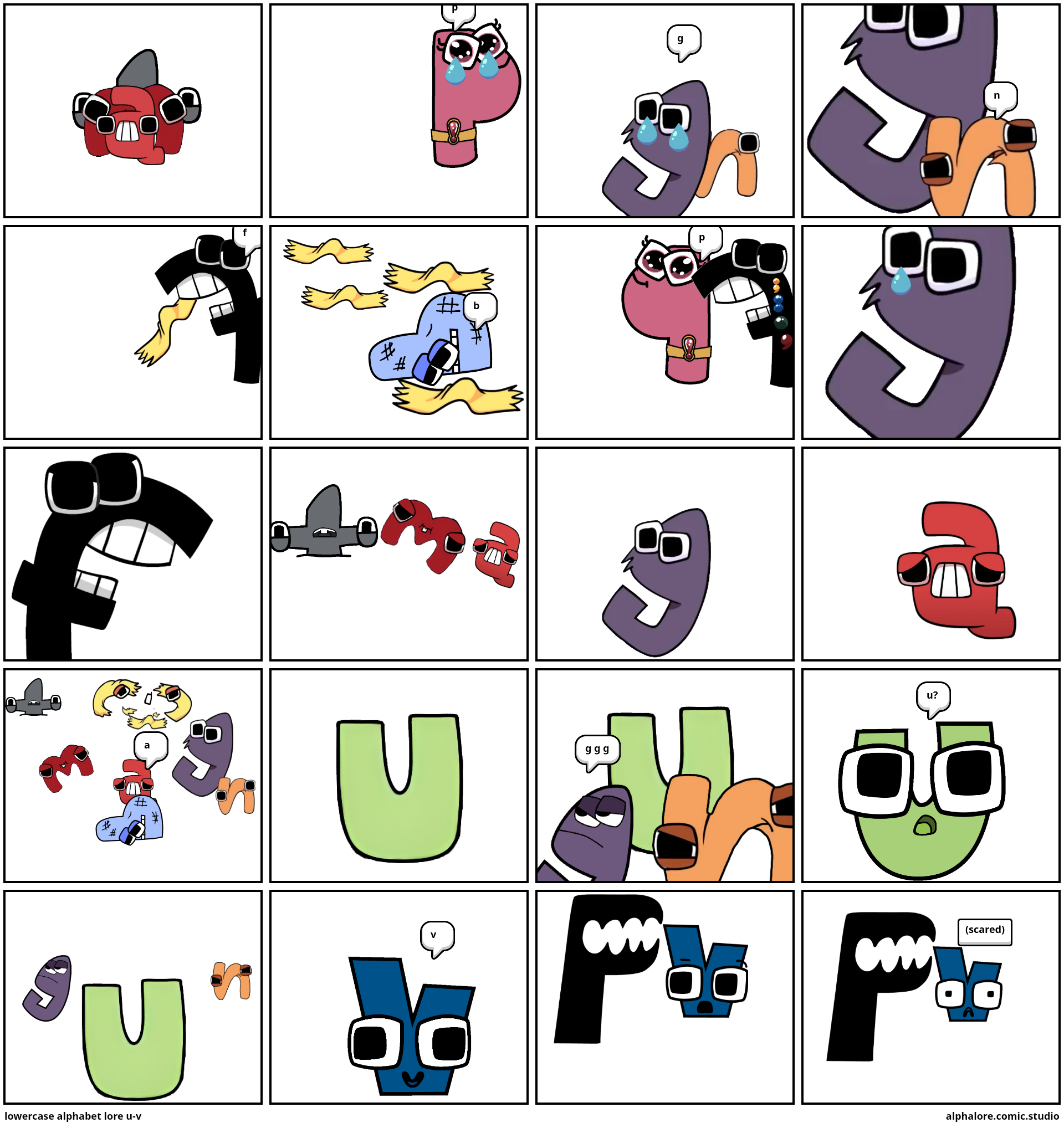 lowercase alphabet lore u-v - Comic Studio