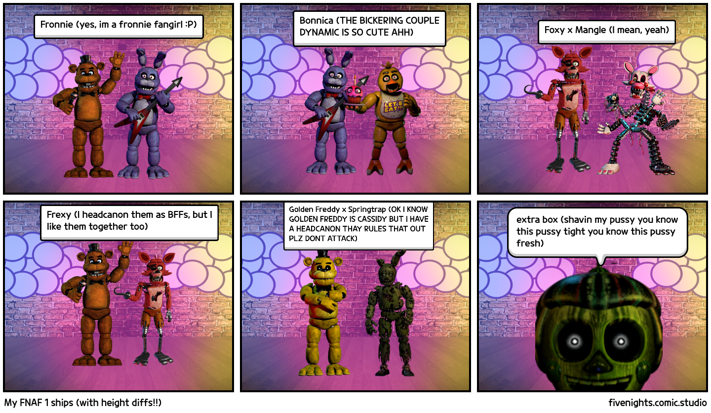 My FNAF 1 ships (with height diffs!!) - Comic Studio