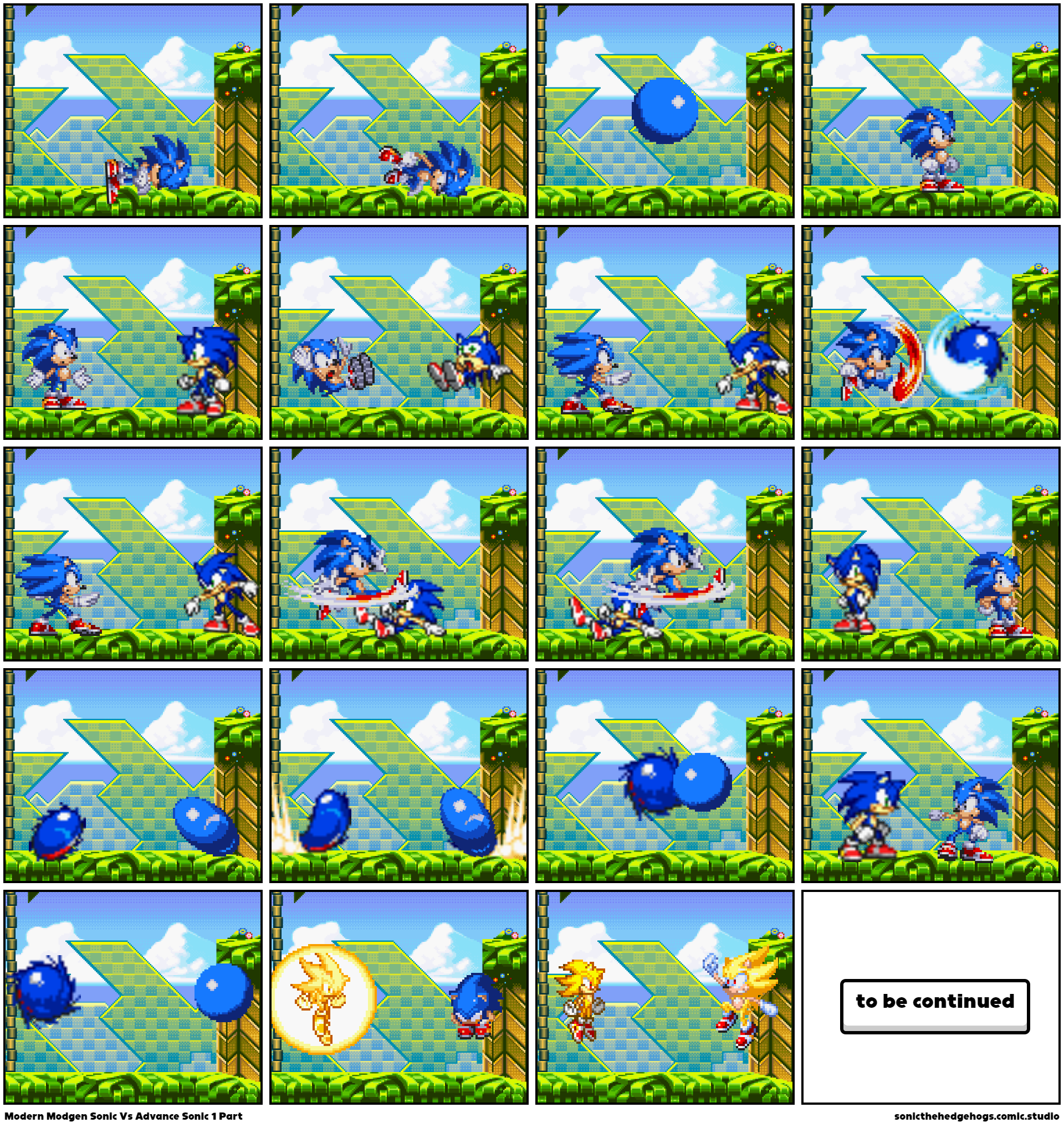 Modern Modgen Sonic Vs Advance Sonic 1 Part