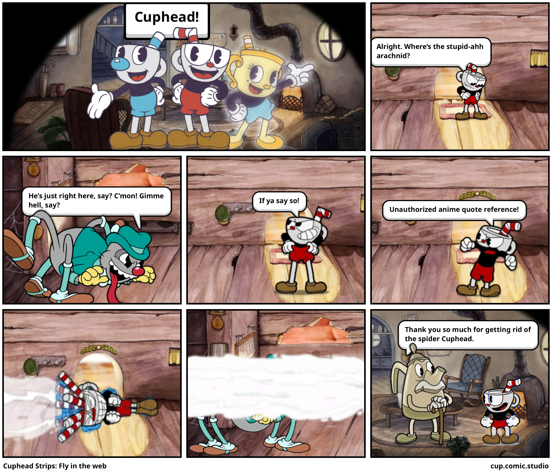 Cuphead Strips: Fly in the web