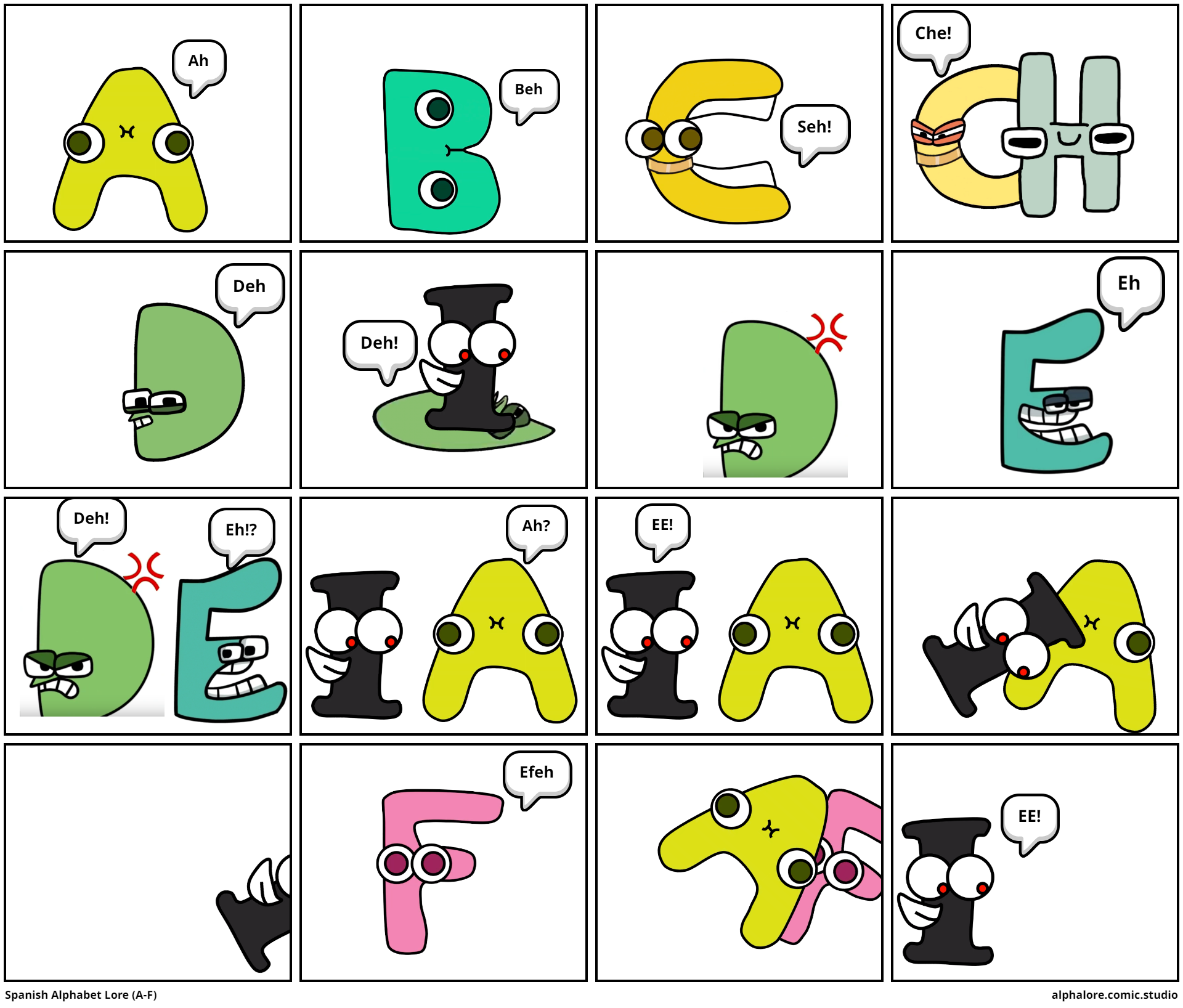 Spanish Alphabet Lore With CH, LL, And RR. - Comic Studio
