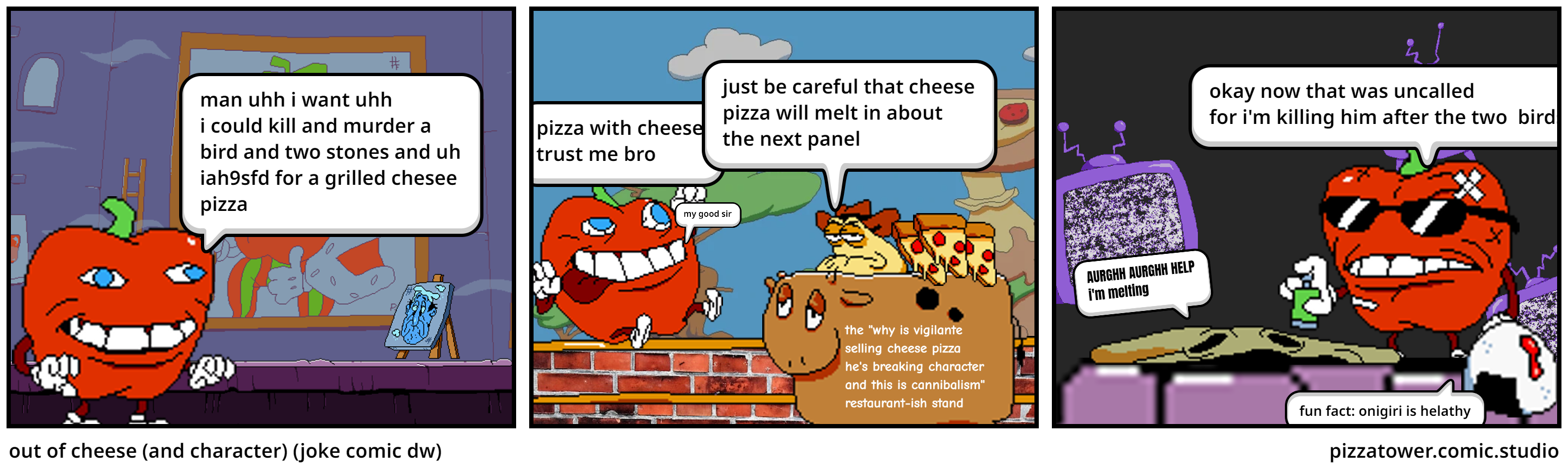 out of cheese (and character) (joke comic dw)