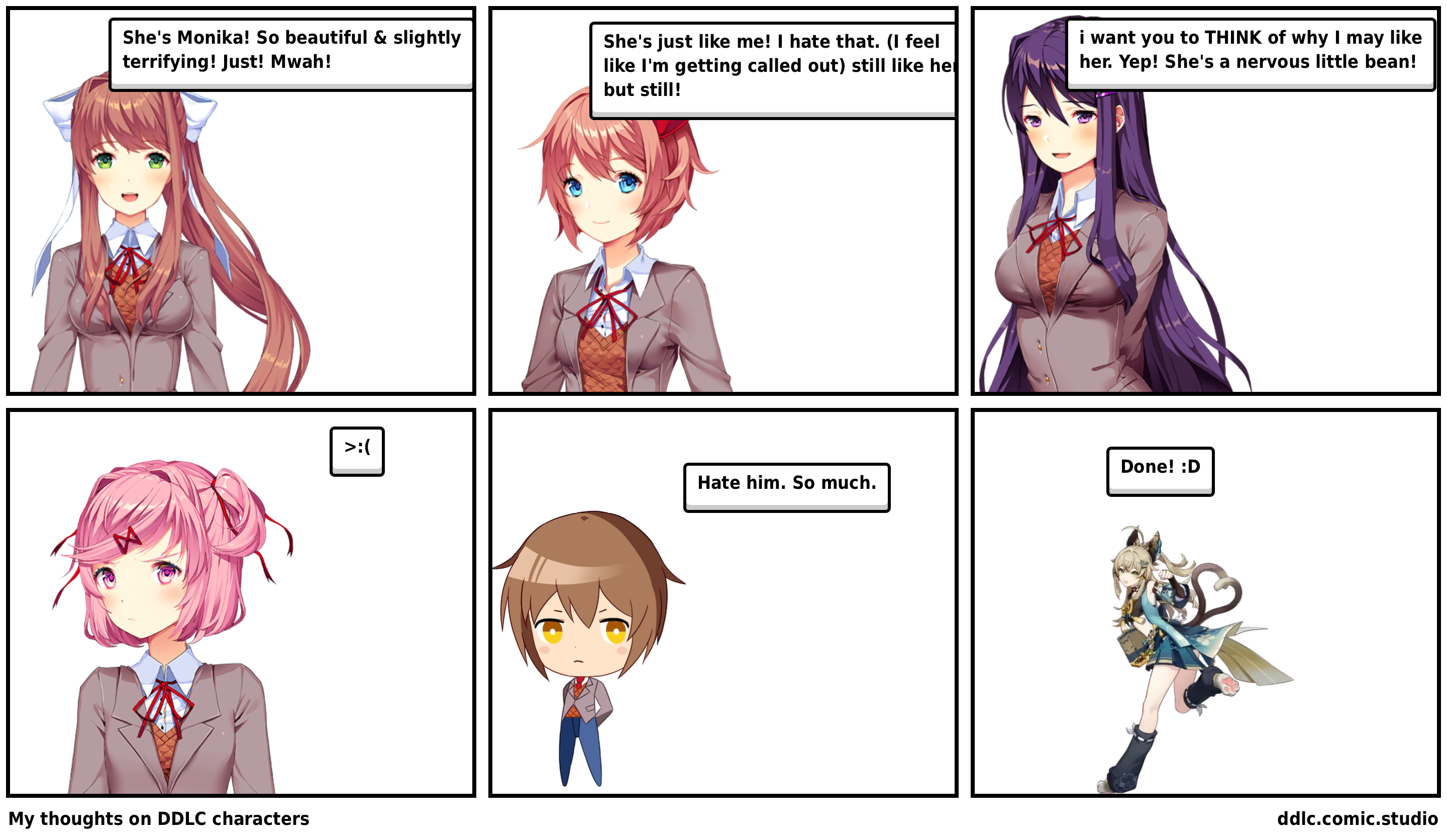 My thoughts on DDLC characters