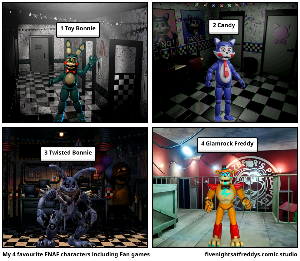 My 4 favourite FNAF characters including Fan games