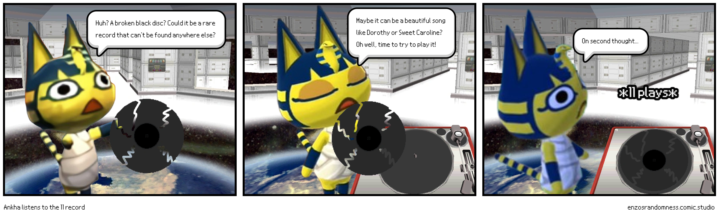 Ankha listens to the 11 record