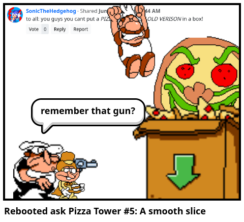 Rebooted ask Pizza Tower #5: A smooth slice
