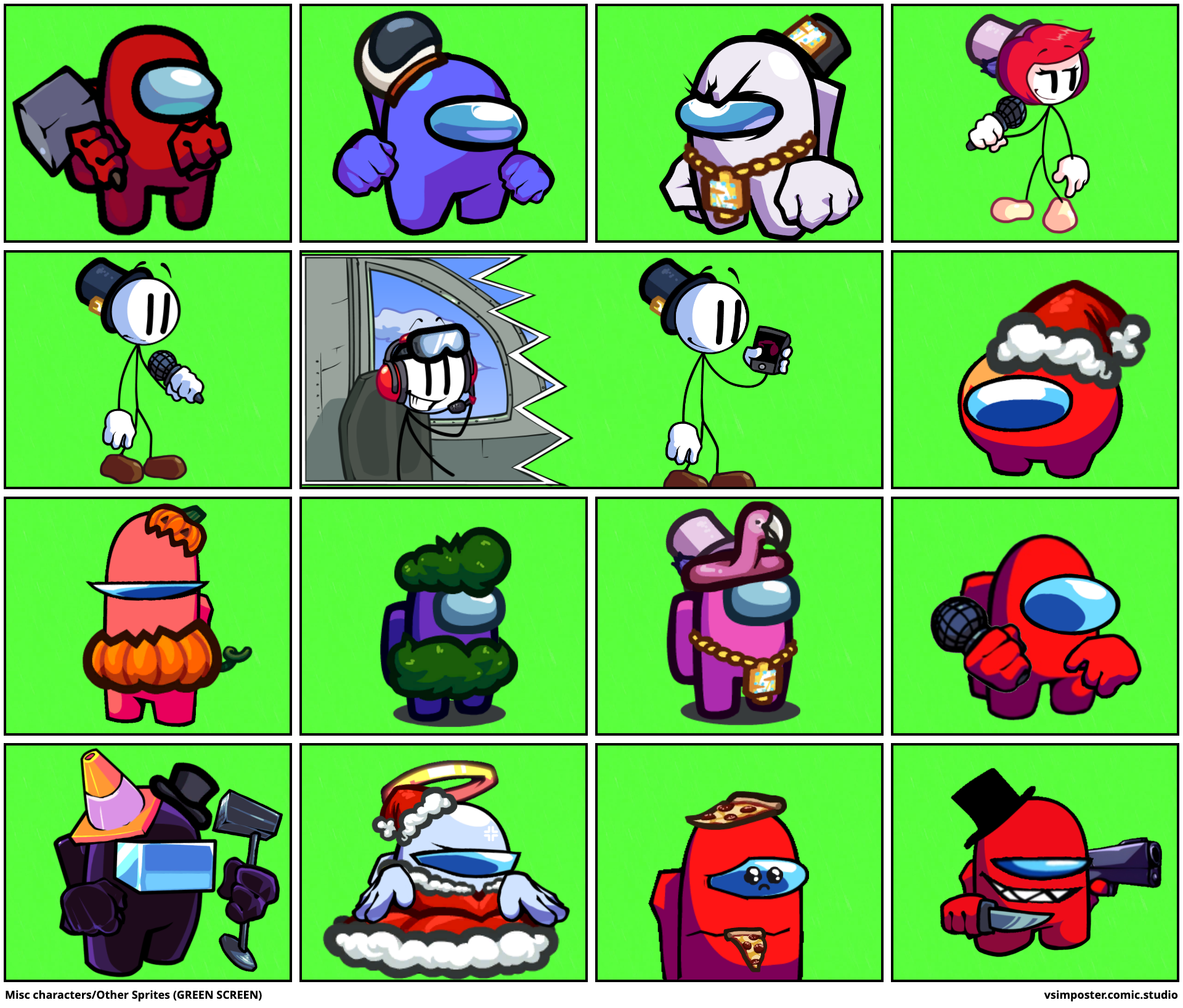Misc characters/Other Sprites (GREEN SCREEN)