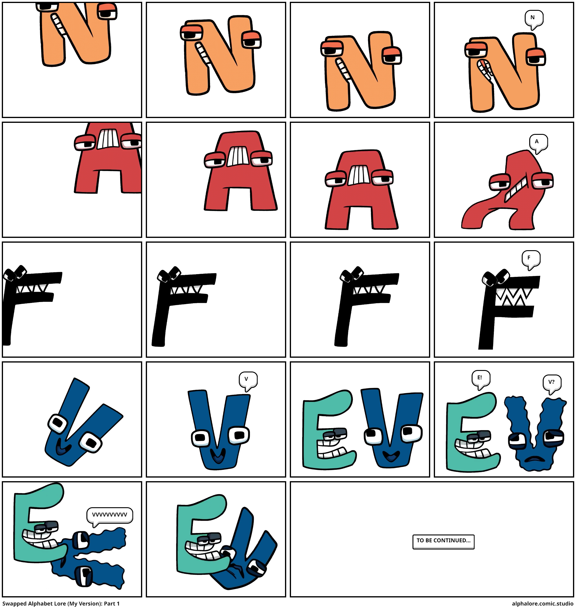 Swapped Alphabet Lore (My Version): Words Part 2 - Comic Studio