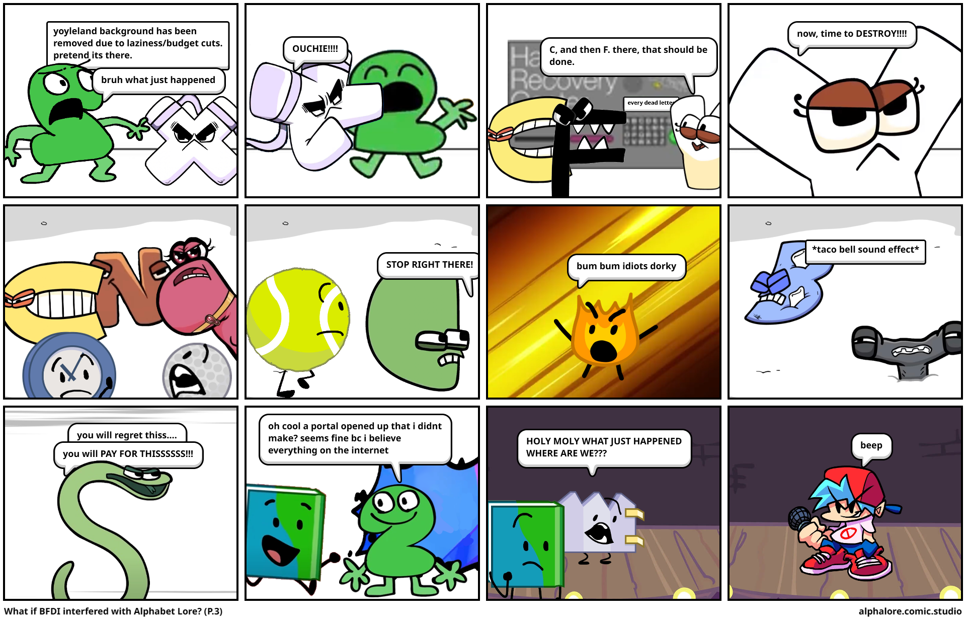 What if BFDI interfered with Alphabet Lore? (P.3)