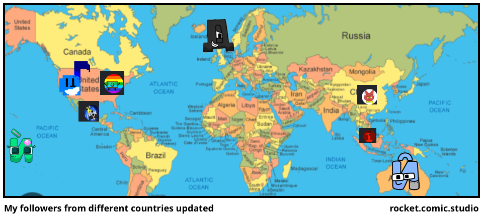 My followers from different countries updated