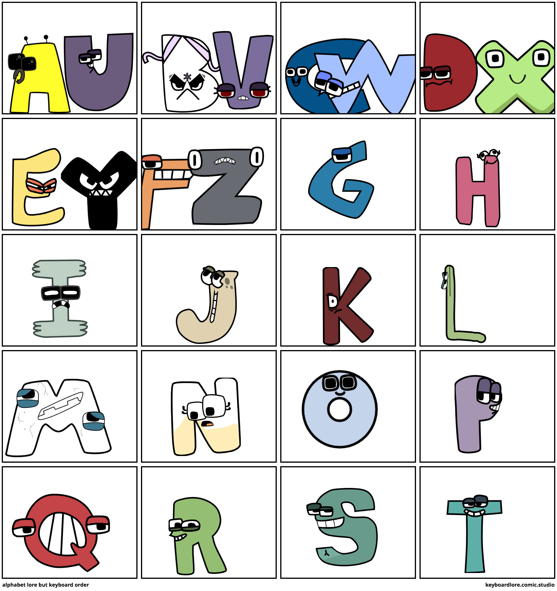 alphabet lore but keyboard order - Comic Studio