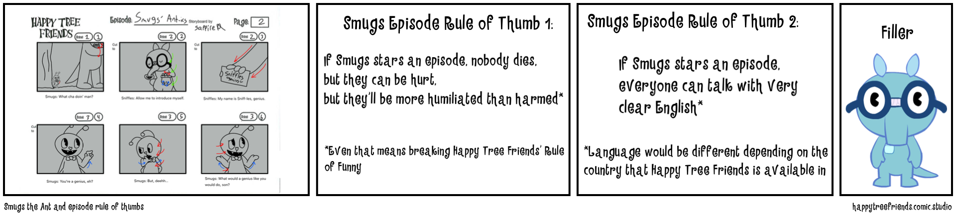 Smugs the Ant and episode rule of thumbs
