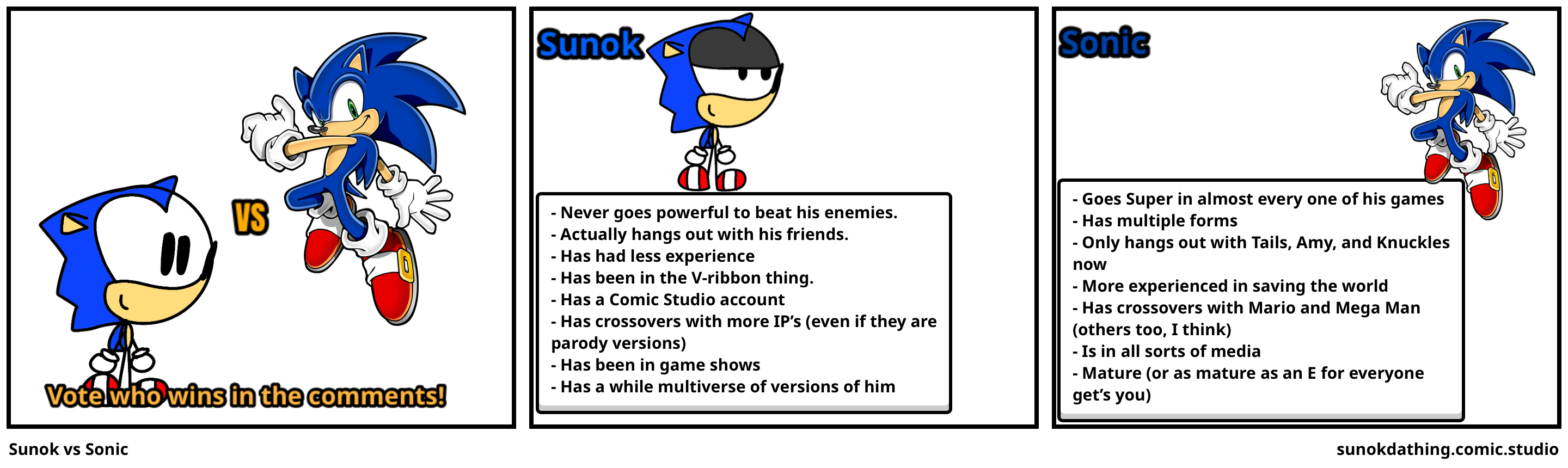 Sunok vs Sonic