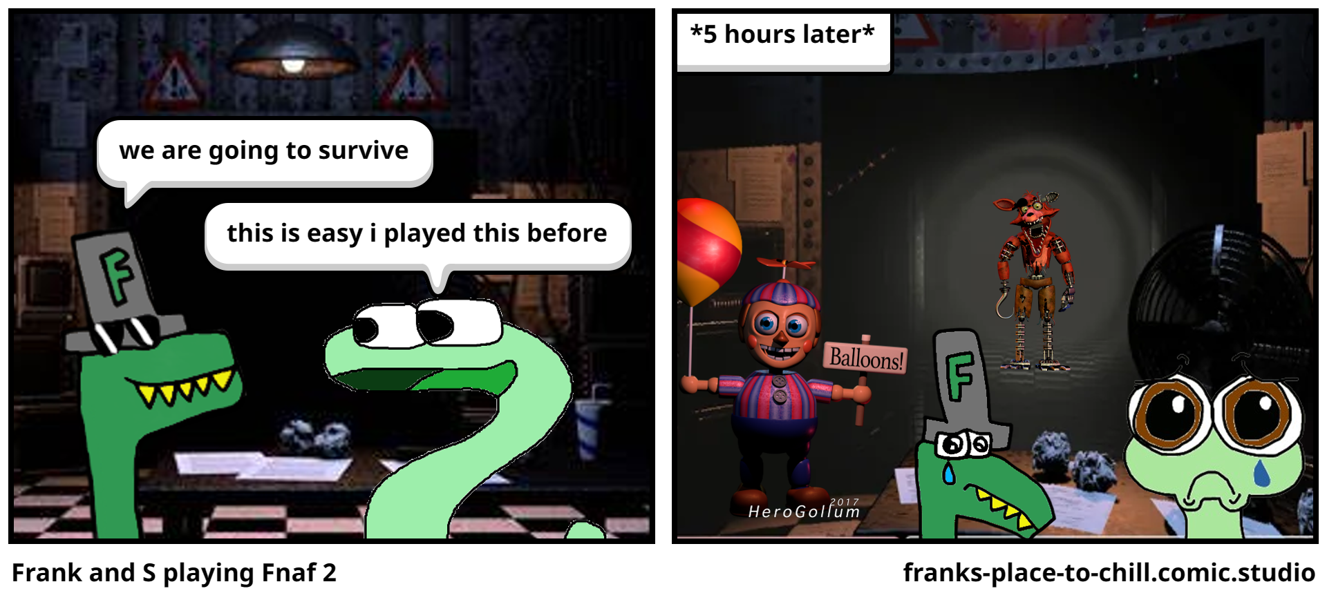 Frank and S playing Fnaf 2