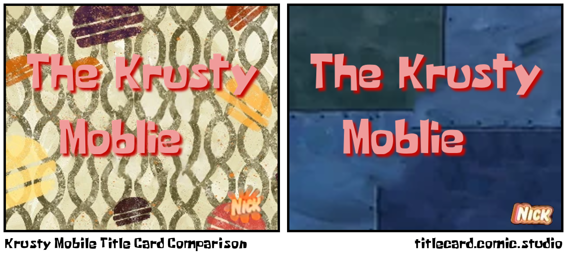 Krusty Mobile Title Card Comparison