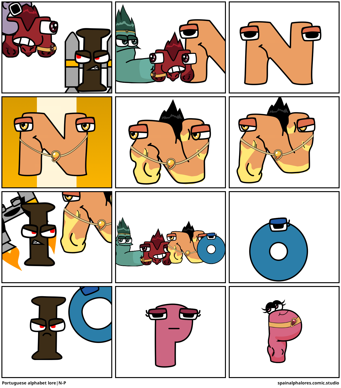Portuguese alphabet lore A-H. - Comic Studio