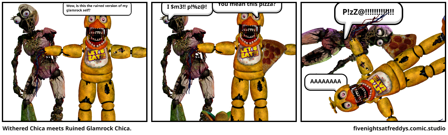 Withered Chica meets Ruined Glamrock Chica.