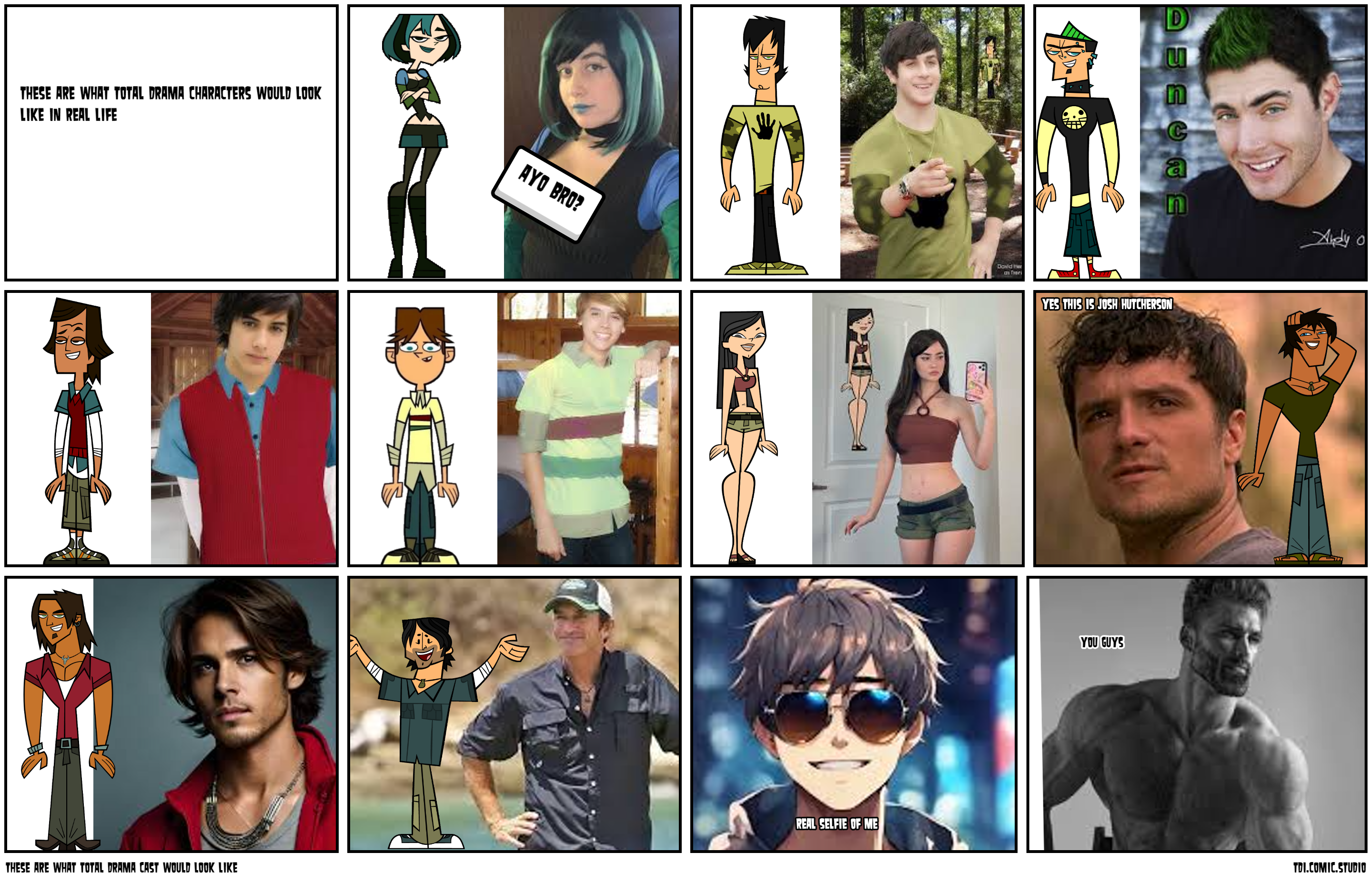 These are what total drama cast would look like 