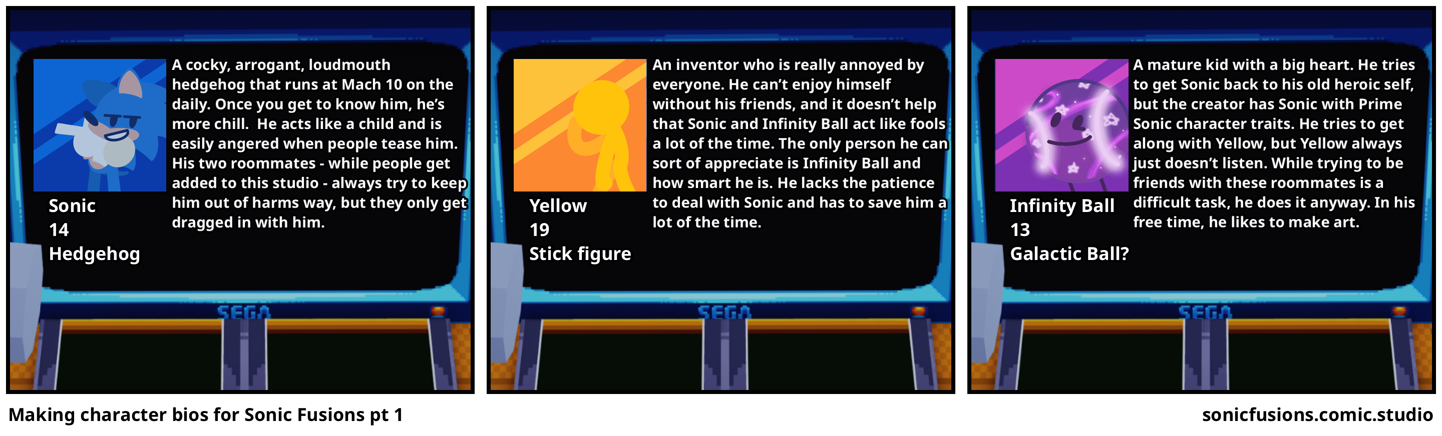Making character bios for Sonic Fusions pt 1