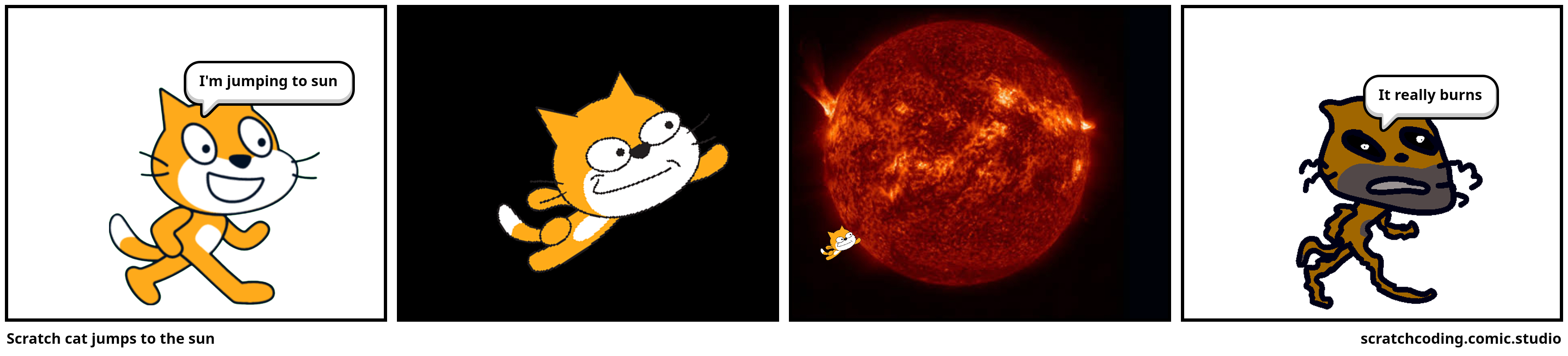 Scratch cat jumps to the sun
