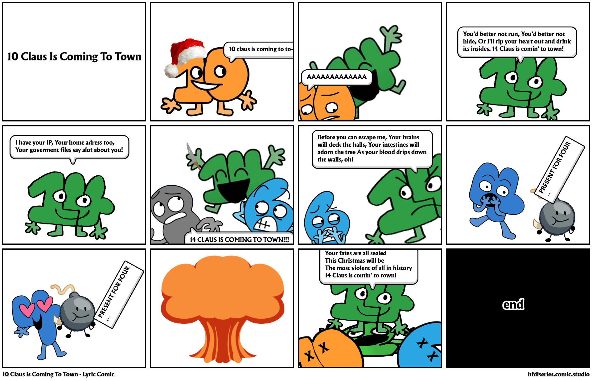 10 Claus Is Coming To Town - Lyric Comic