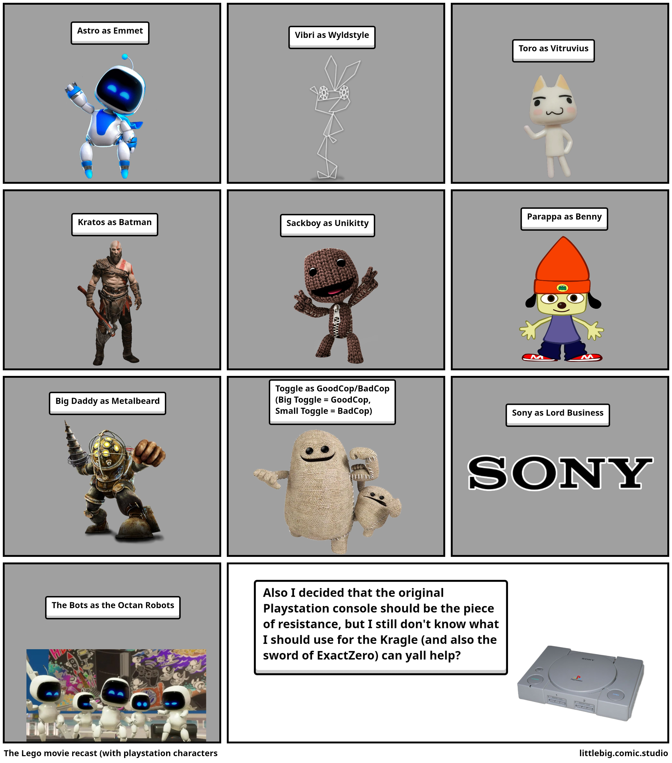 The Lego movie recast (with playstation characters