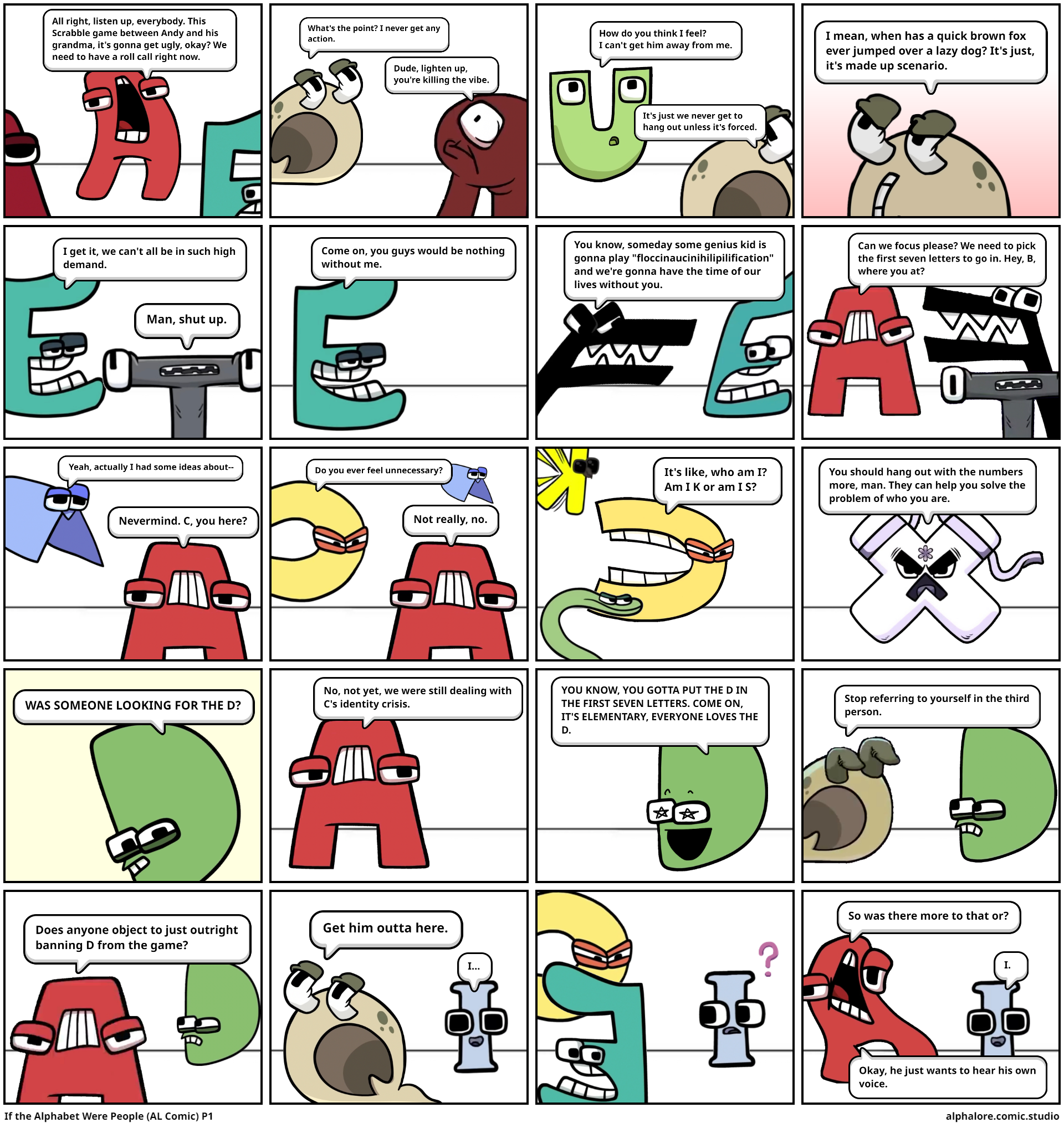 If the Alphabet Were People (AL Comic) P1