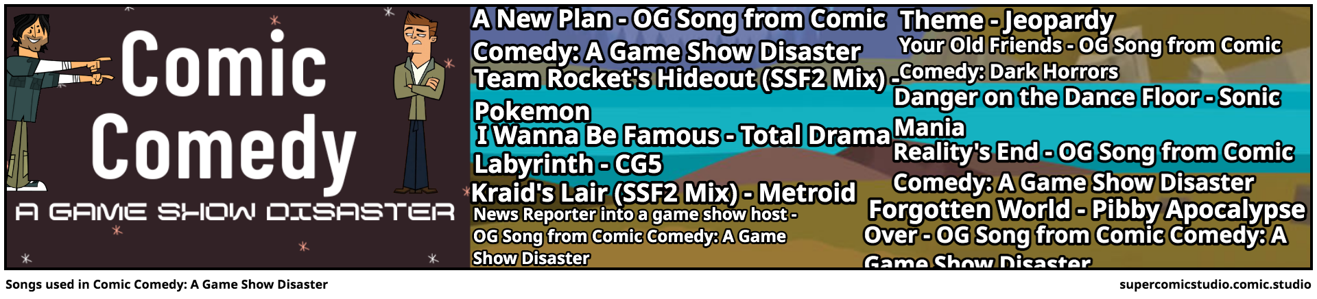 Songs used in Comic Comedy: A Game Show Disaster
