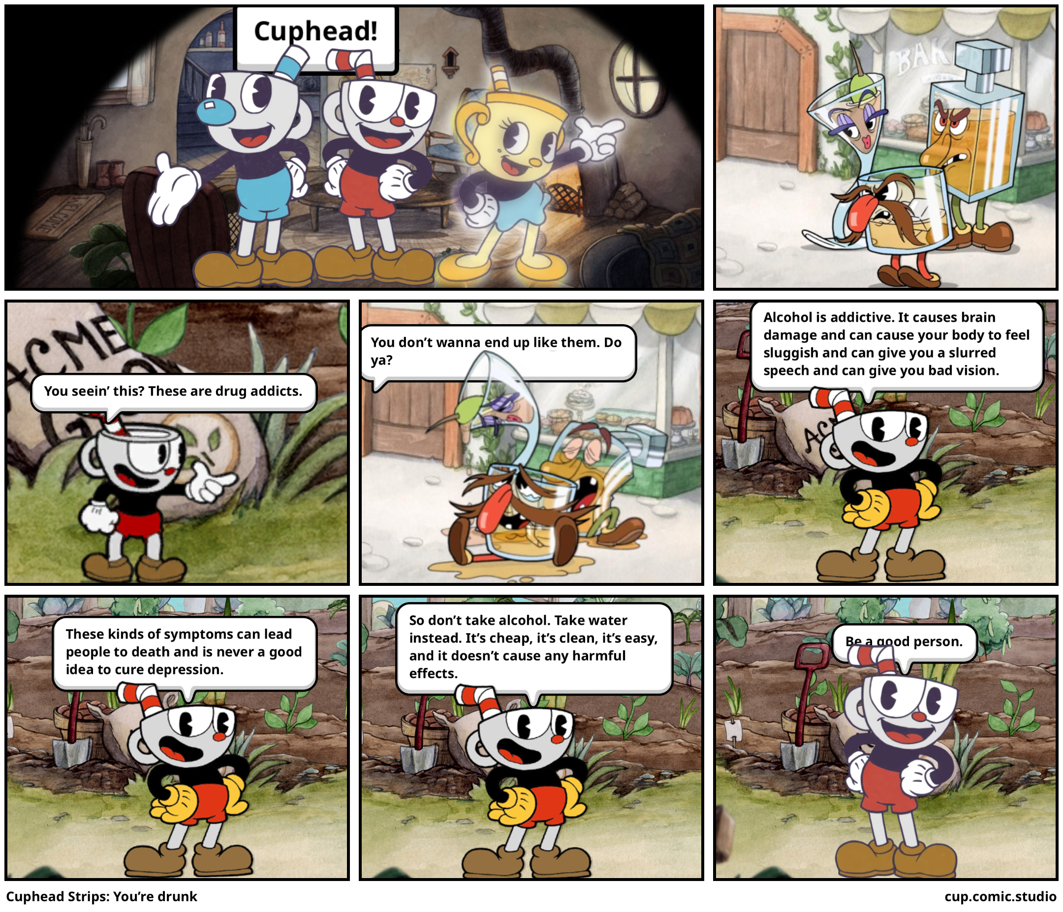 Cuphead Strips: You’re drunk