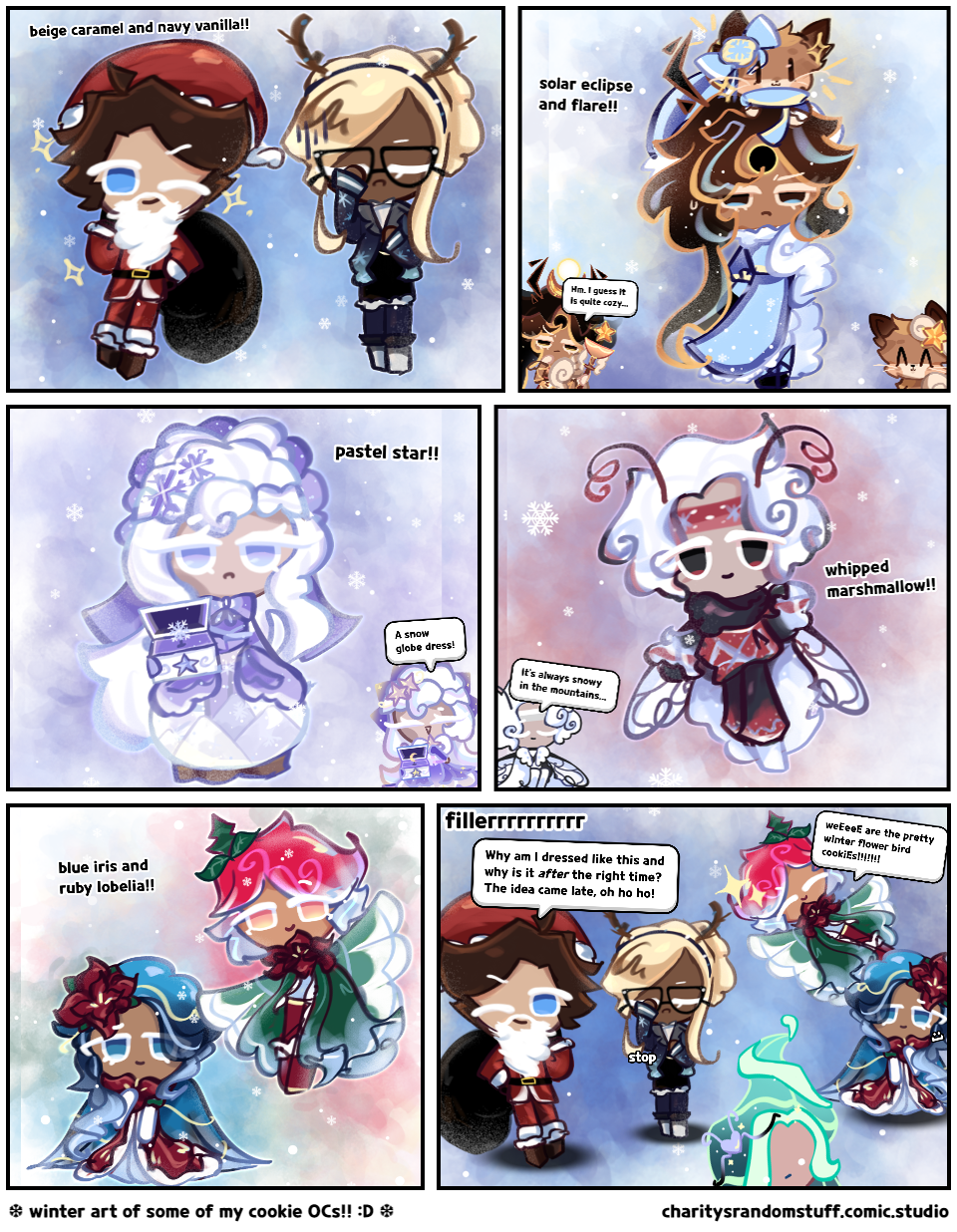❆ winter art of some of my cookie OCs!! :D ❆