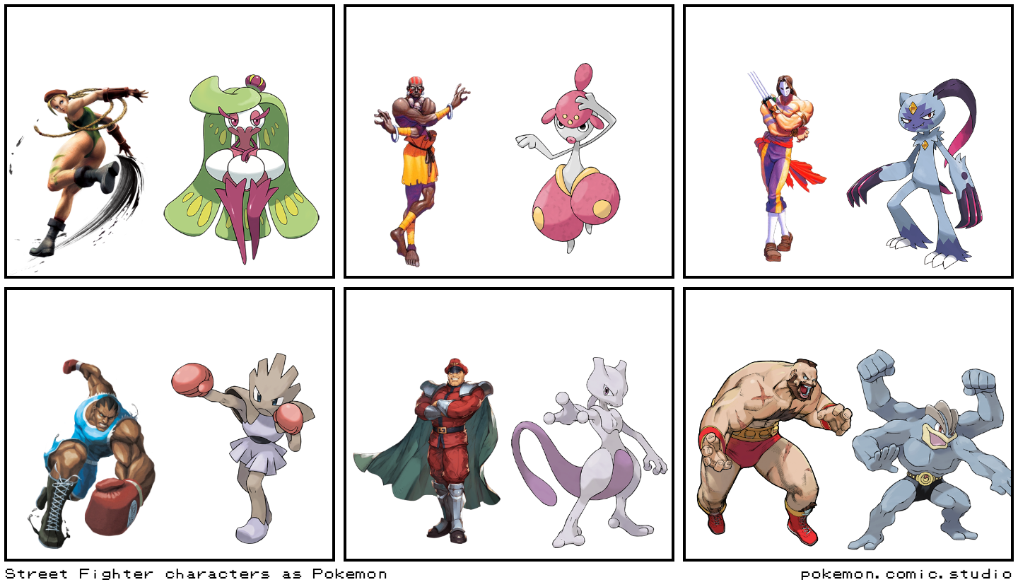 Street Fighter characters as Pokemon - Comic Studio