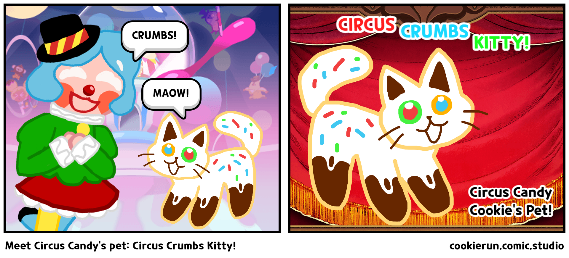 Meet Circus Candy's pet: Circus Crumbs Kitty!
