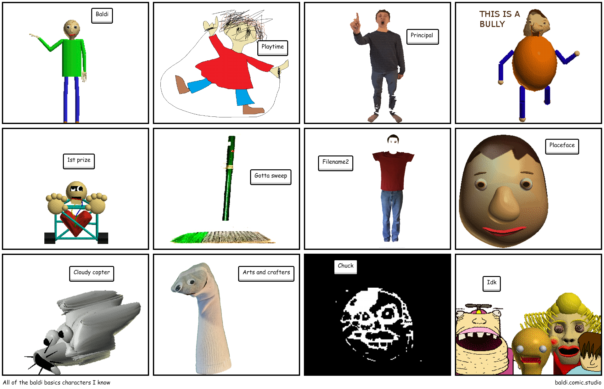 All of the baldi basics characters I know