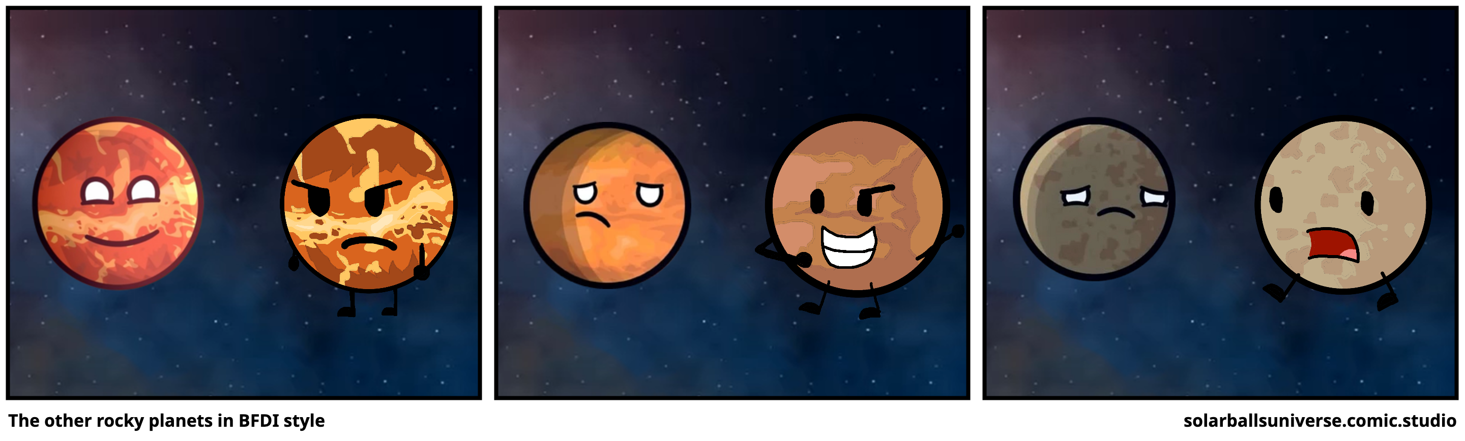 The other rocky planets in BFDI style