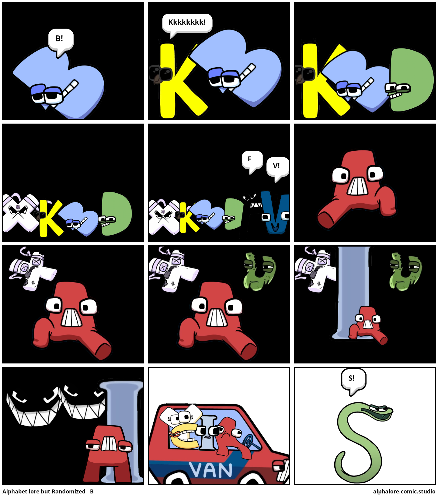 Alphabet Lore but randomized: Q-U - Comic Studio