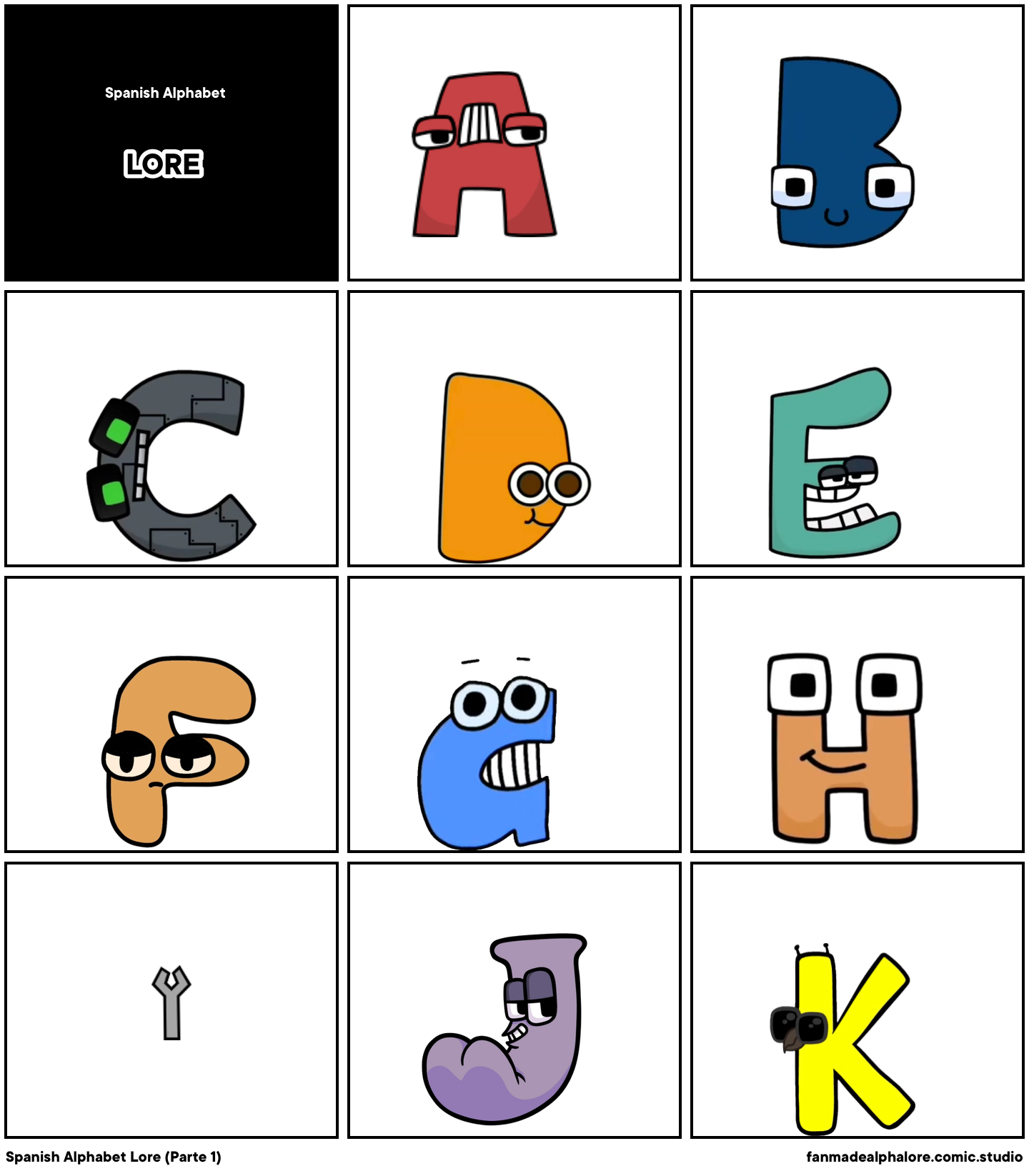 Lowercase alphabet lore part 1 friends! - Comic Studio